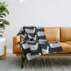 Golf Club Head Vintage Pattern (Black/White) Throw Blanket Gallery Image 1
