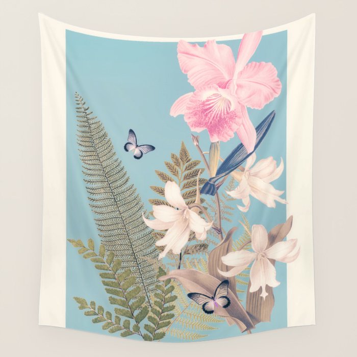 minimal collage/ Garden 3 Wall Tapestry Gallery Image 1