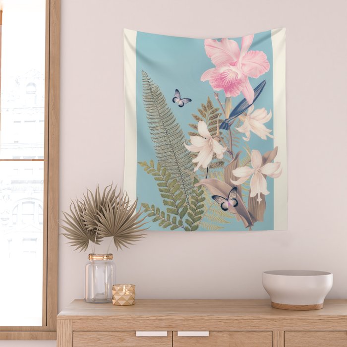 minimal collage/ Garden 3 Wall Tapestry Gallery Image 2