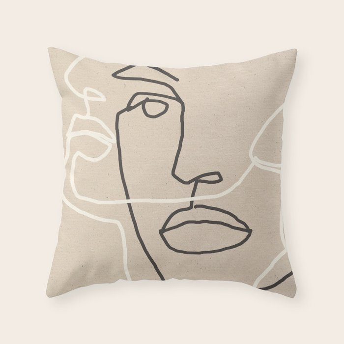 Abstract Face 17 Throw Pillow Gallery Image 6