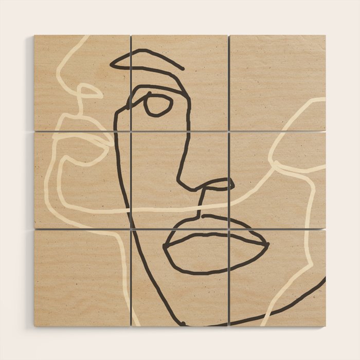 Abstract Face 17 Wood Wall Art Gallery Image 1