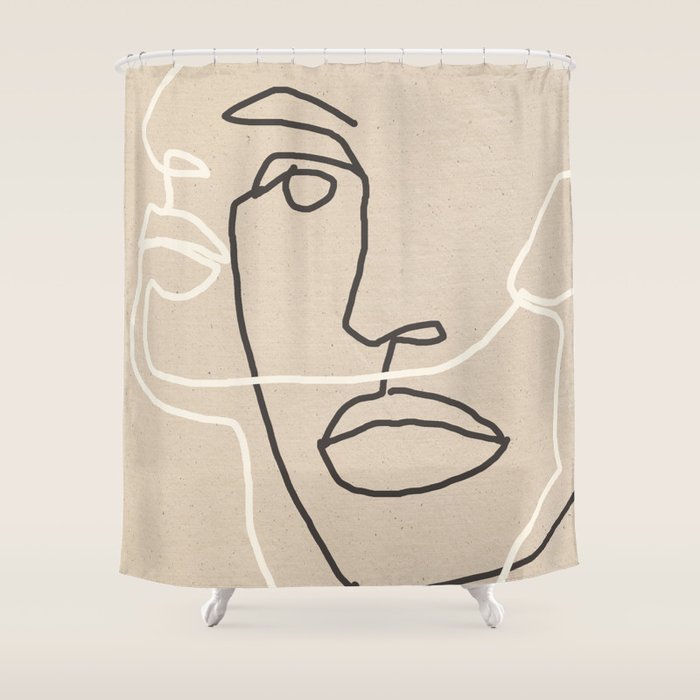 Abstract Face 17 Shower Curtain Gallery Image 1