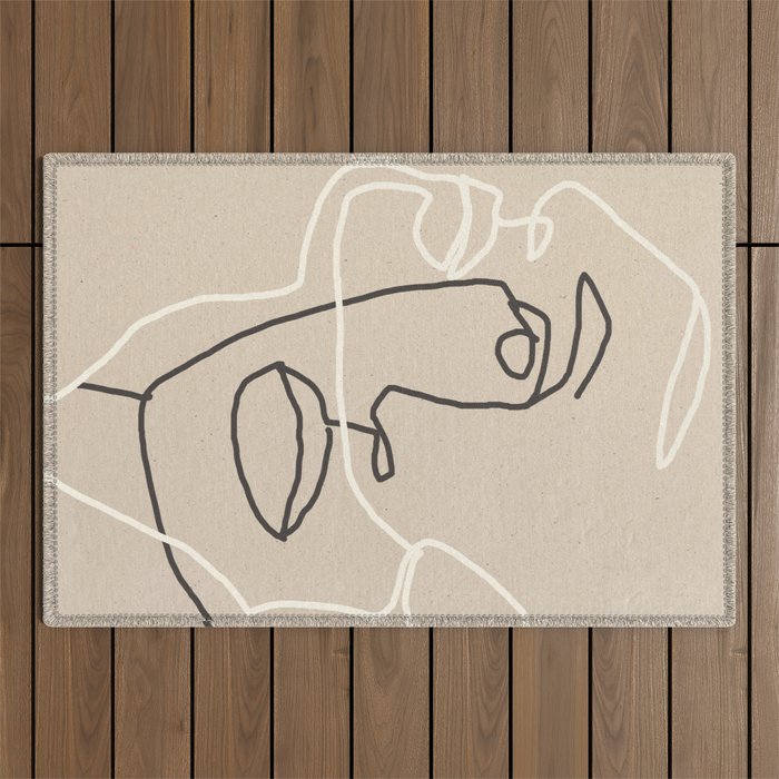 Abstract Face 17 Outdoor Rug Gallery Image 1