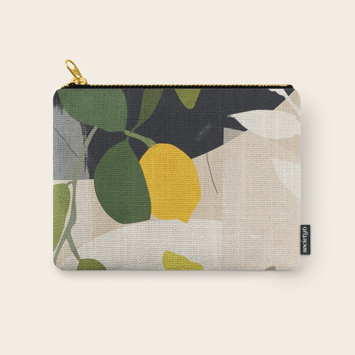Lemon Abstract Art Carry All Pouch Gallery Image 1