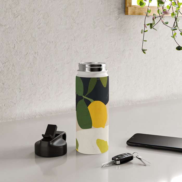 Lemon Abstract Art Water Bottle Gallery Image 4