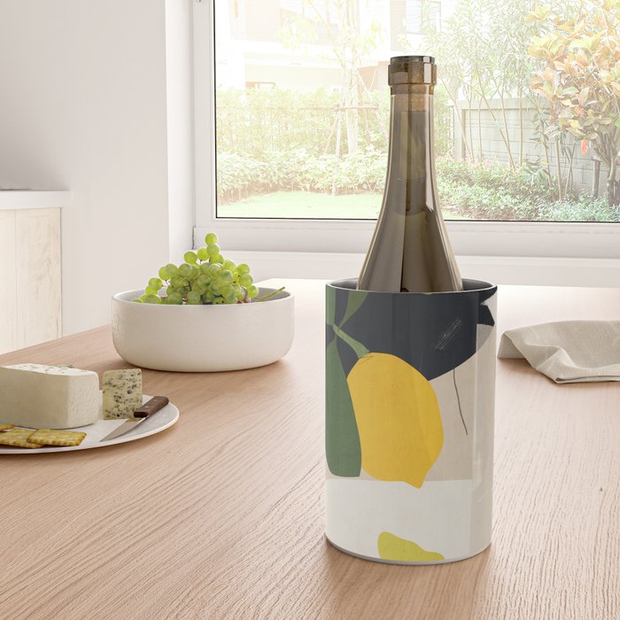 Lemon Abstract Art Wine Chiller Gallery Image 4
