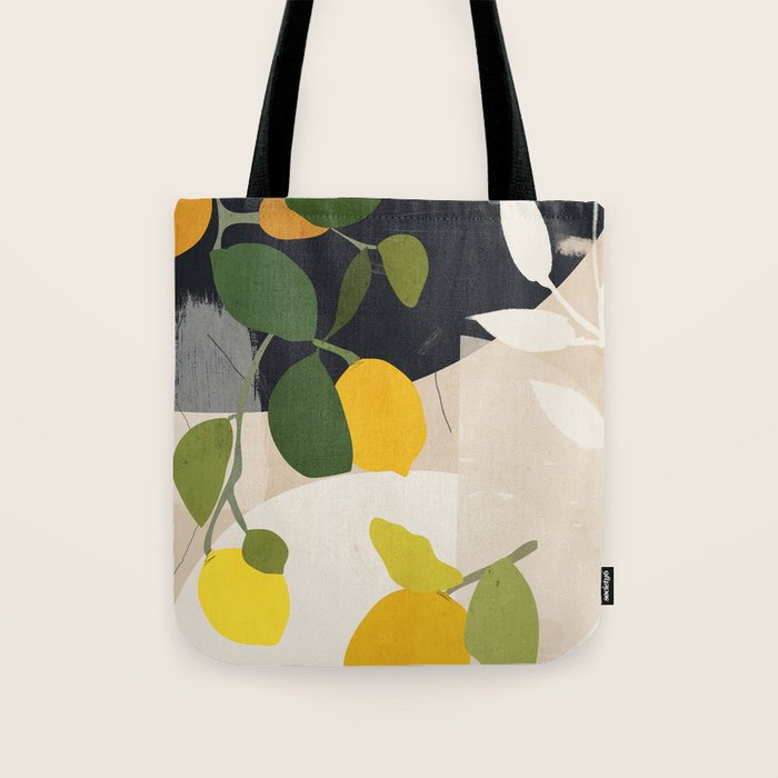 Lemon Abstract Art Tote Bag Gallery Image 1