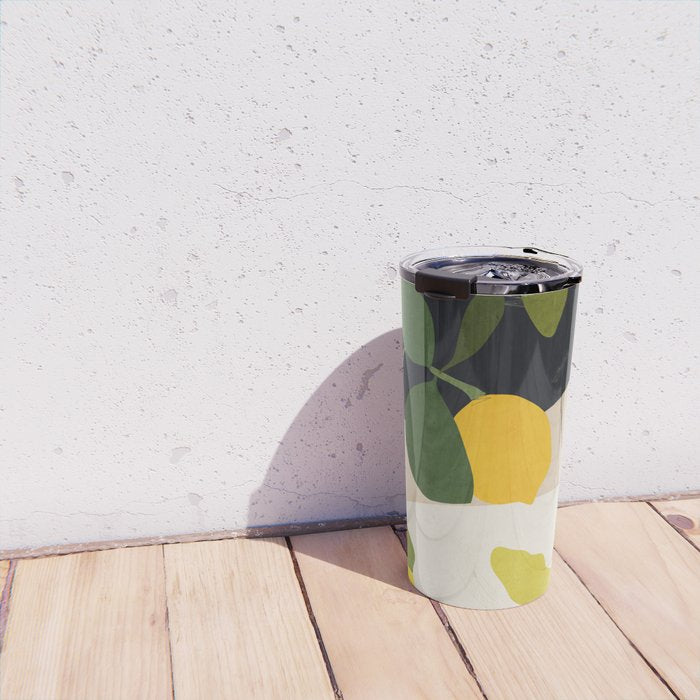 Lemon Abstract Art Travel Mug Gallery Image 4