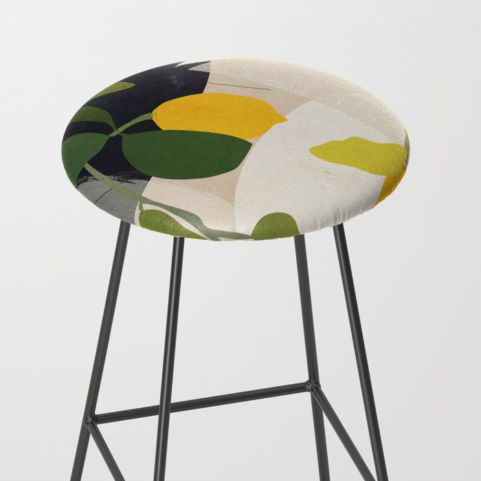 Lemon Abstract Art Stool Gallery Image 2