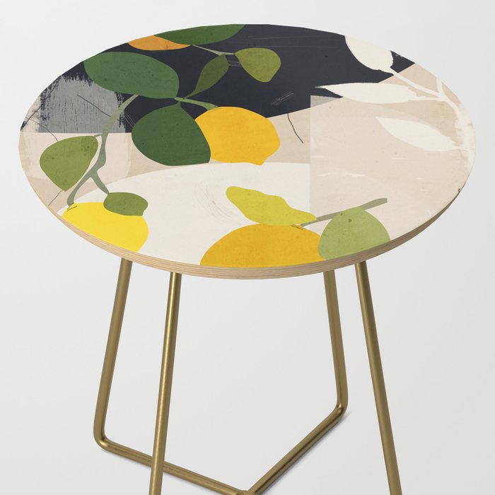 Lemon Abstract Art Side Table Gallery Image 2