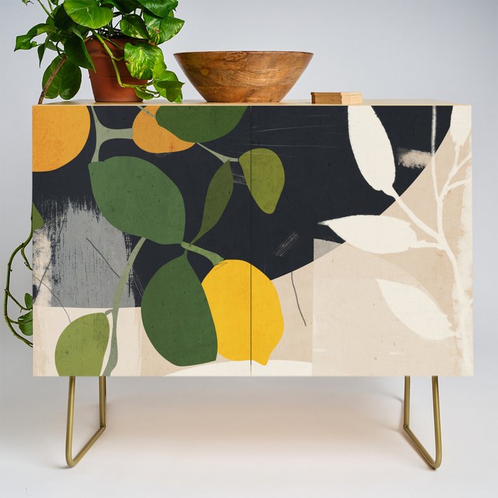 Lemon Abstract Art Credenza Gallery Image 1