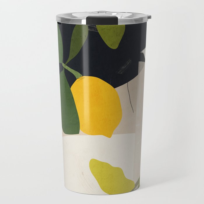 Lemon Abstract Art Travel Mug Gallery Image 1