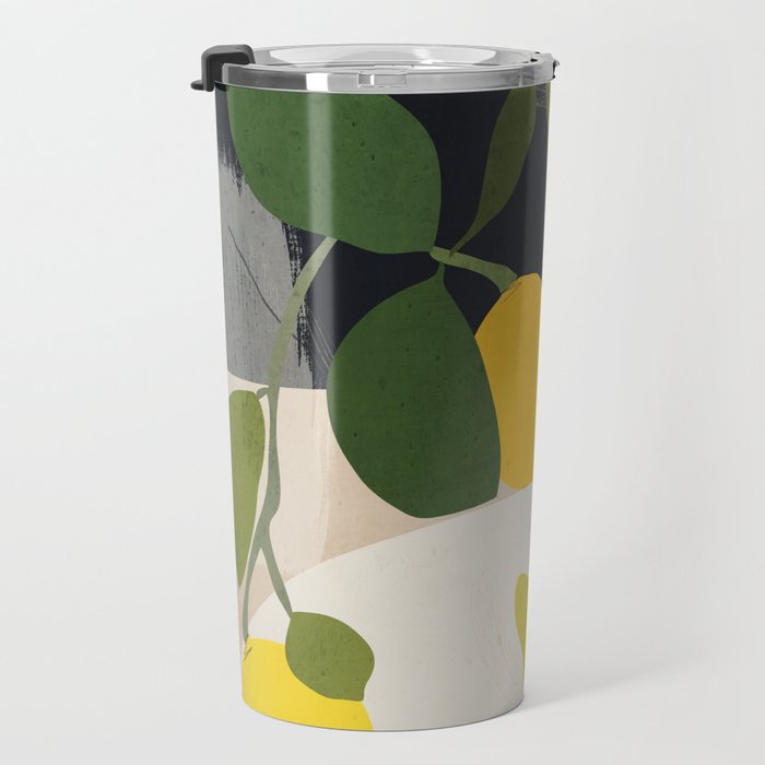 Lemon Abstract Art Travel Mug Gallery Image 3