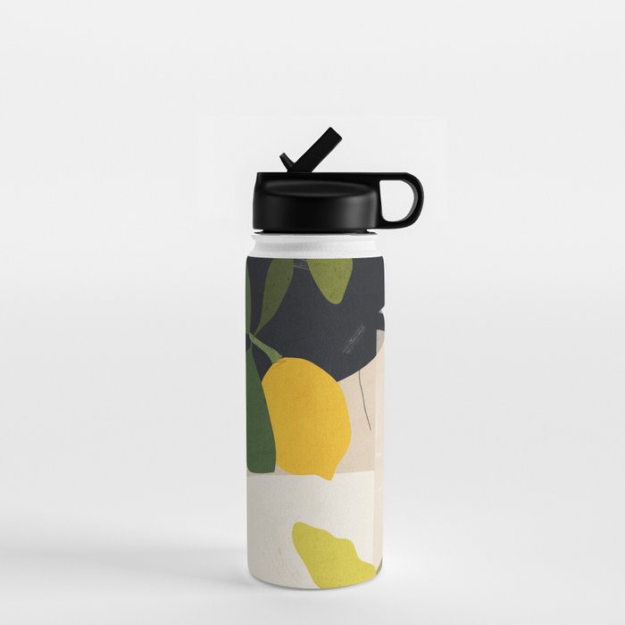 Lemon Abstract Art Water Bottle Gallery Image 1