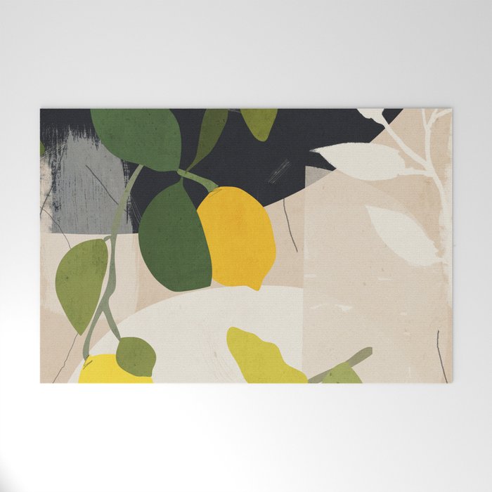 Lemon Abstract Art Welcome Mat Gallery Image 1
