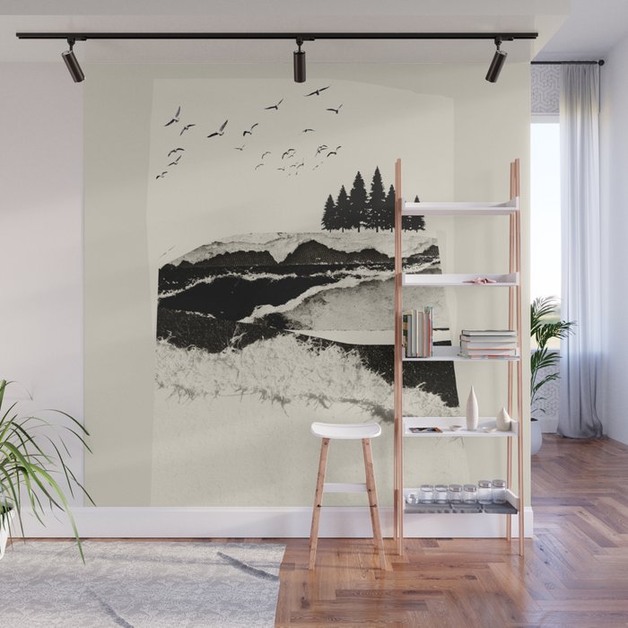 minimal collage/ Landscape Wall Mural Gallery Image 1