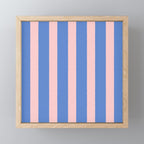 Simple Stripes Pattern - Blue Pink Mini Art Print Gallery Image 1