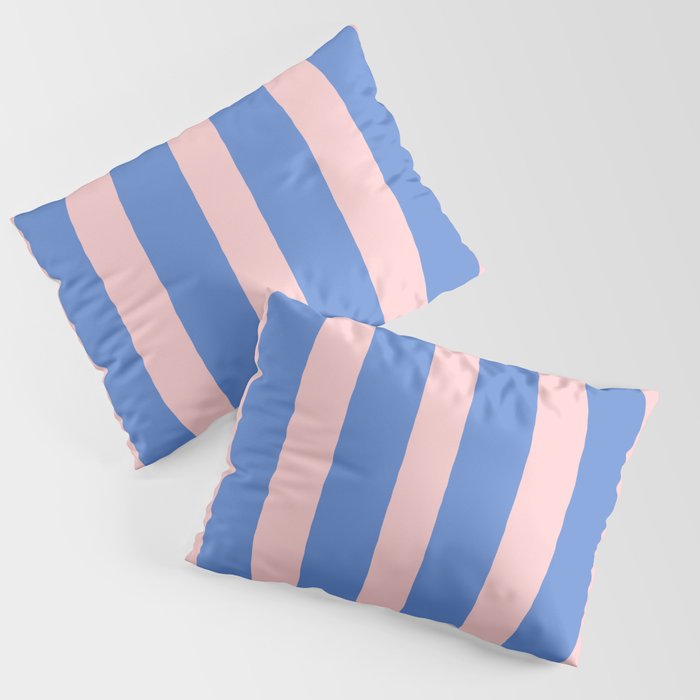 Simple Stripes Pattern - Blue Pink Pillow Sham Gallery Image 1
