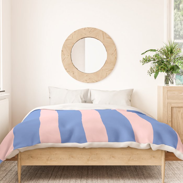Simple Stripes Pattern - Blue Pink Duvet Cover Gallery Image 3