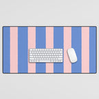 Simple Stripes Pattern - Blue Pink Desk Mat Gallery Image 1