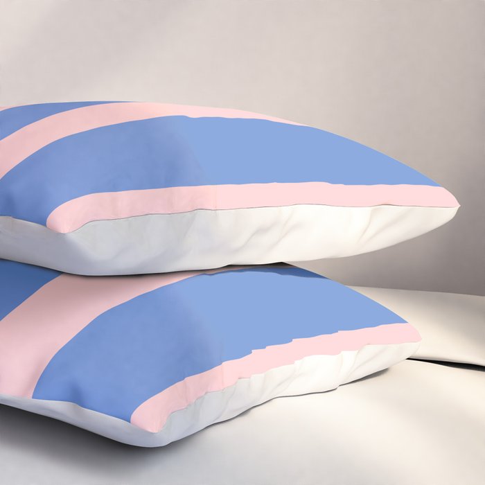 Simple Stripes Pattern - Blue Pink Pillow Sham Gallery Image 3