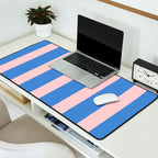 Simple Stripes Pattern - Blue Pink Desk Mat Gallery Image 2