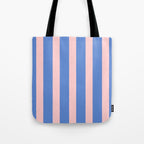 Simple Stripes Pattern - Blue Pink Tote Bag Gallery Image 1