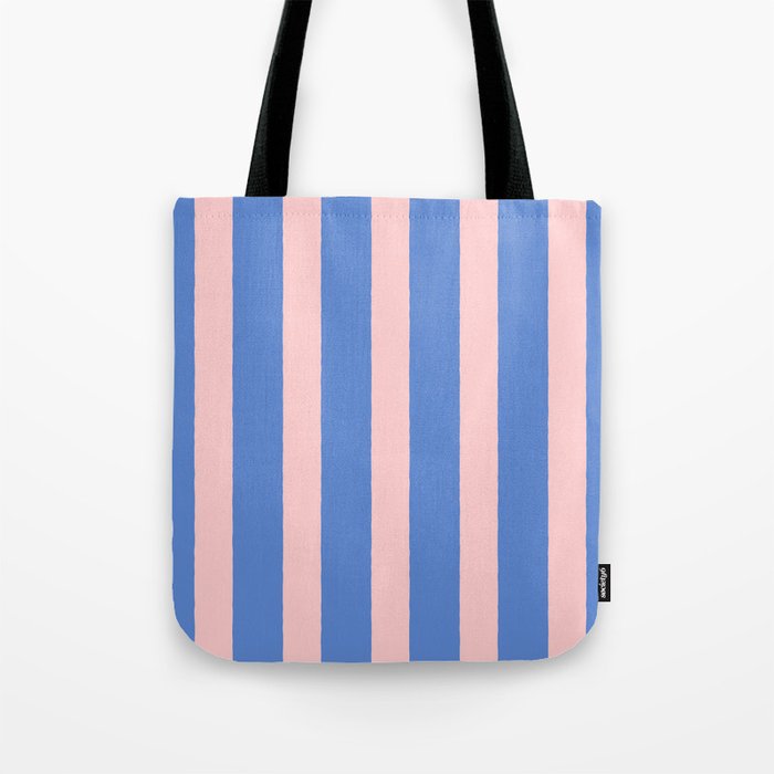 Simple Stripes Pattern - Blue Pink Tote Bag Gallery Image 1