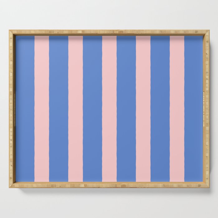 Simple Stripes Pattern - Blue Pink Serving Tray Gallery Image 1