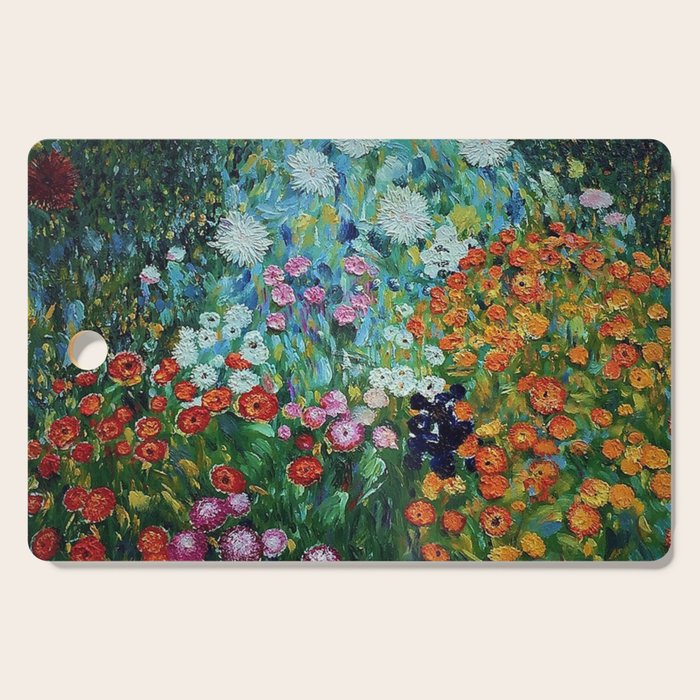 Flower Garden Riot of Colors by Gustav Klimt Cutting Board Gallery Image 1