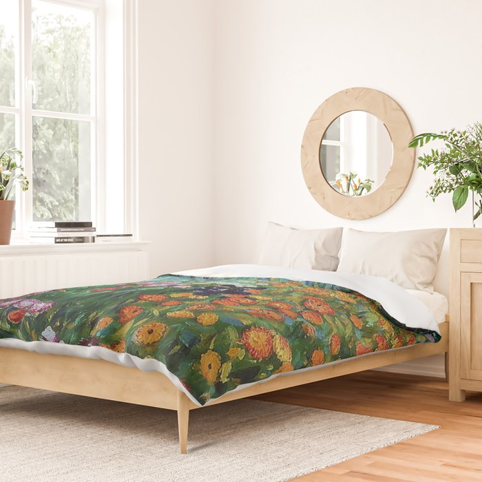 Flower Garden Riot of Colors by Gustav Klimt Duvet Cover Gallery Image 2