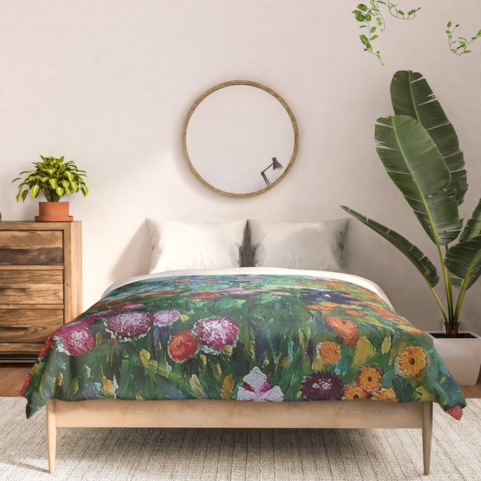 Flower Garden Riot of Colors by Gustav Klimt Comforter Gallery Image 3