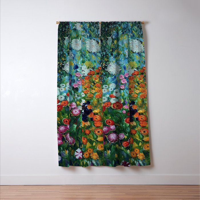 Flower Garden Riot of Colors by Gustav Klimt Window Curtain Gallery Image 3