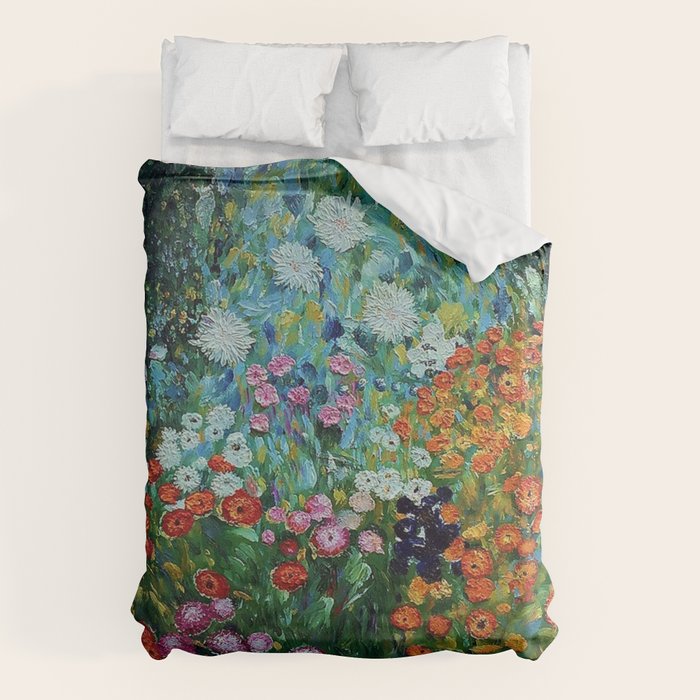 Flower Garden Riot of Colors by Gustav Klimt Duvet Cover Gallery Image 6