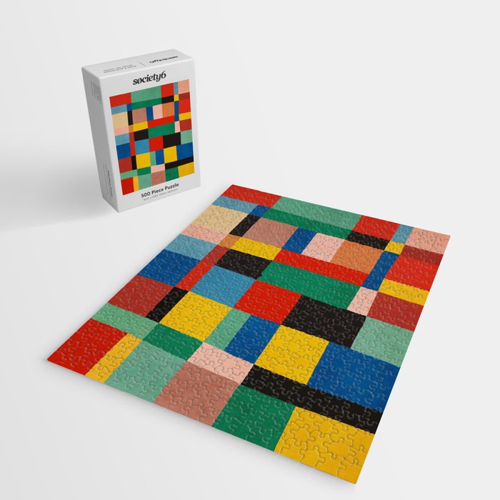 Mid-Century Modern Colorful Geometric Artwork Jigsaw Puzzle Gallery Image 2