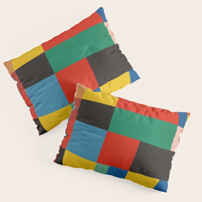 Mid-Century Modern Colorful Geometric Artwork Pillow Sham Gallery Image 3