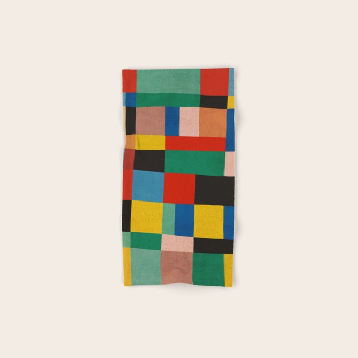 Mid-Century Modern Colorful Geometric Artwork Bath Towel Gallery Image 1