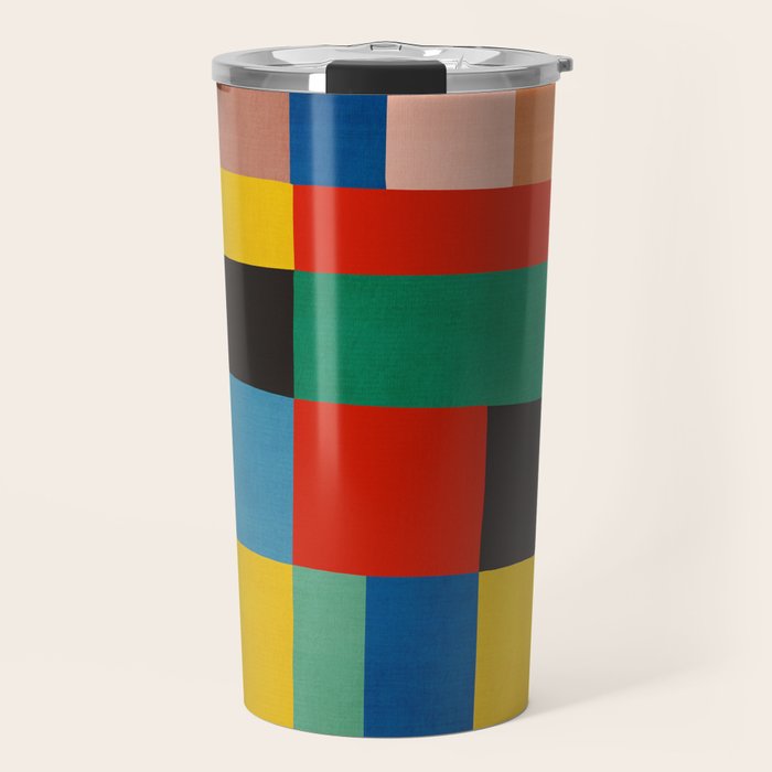 Mid-Century Modern Colorful Geometric Artwork Travel Mug Gallery Image 1