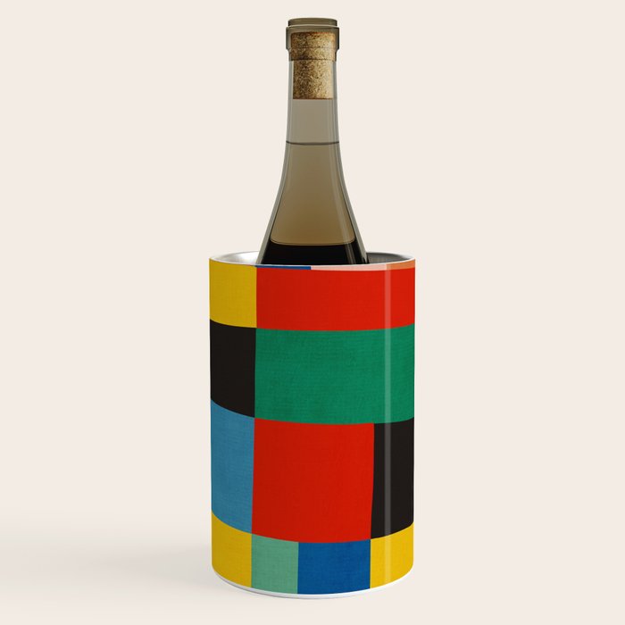 Mid-Century Modern Colorful Geometric Artwork Wine Chiller Gallery Image 1