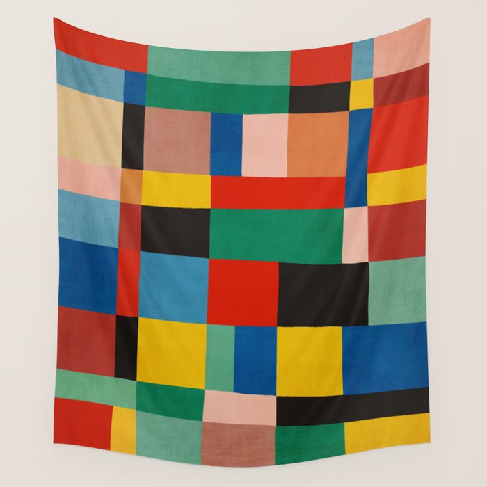 Mid-Century Modern Colorful Geometric Artwork Wall Tapestry Gallery Image 4