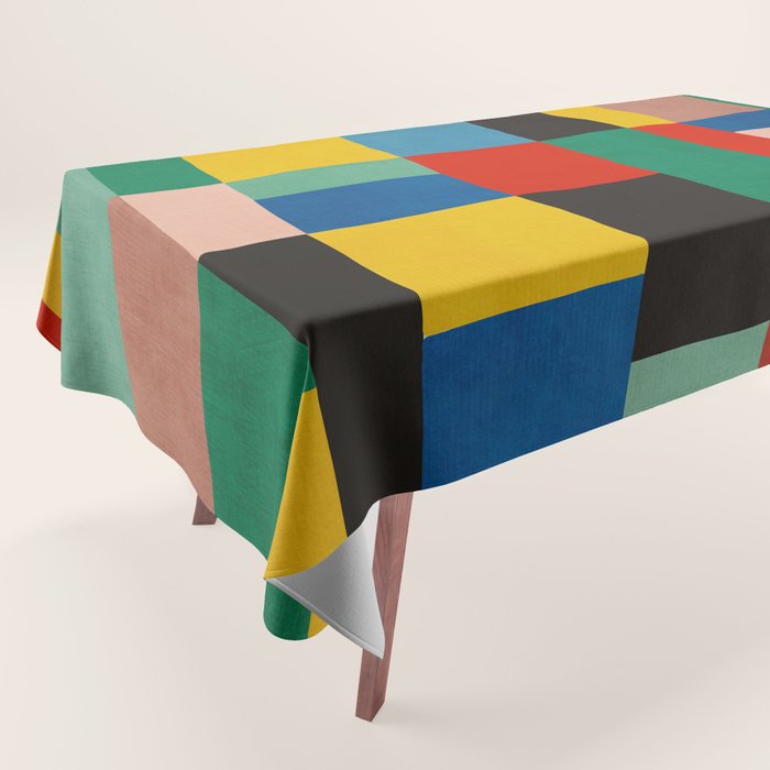 Mid-Century Modern Colorful Geometric Artwork Tablecloth Gallery Image 1