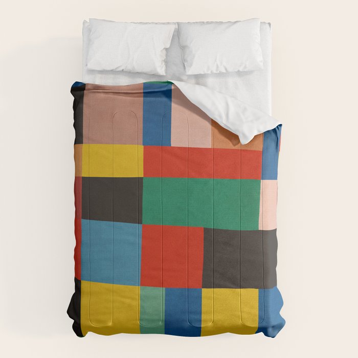 Mid-Century Modern Colorful Geometric Artwork Comforter Gallery Image 1