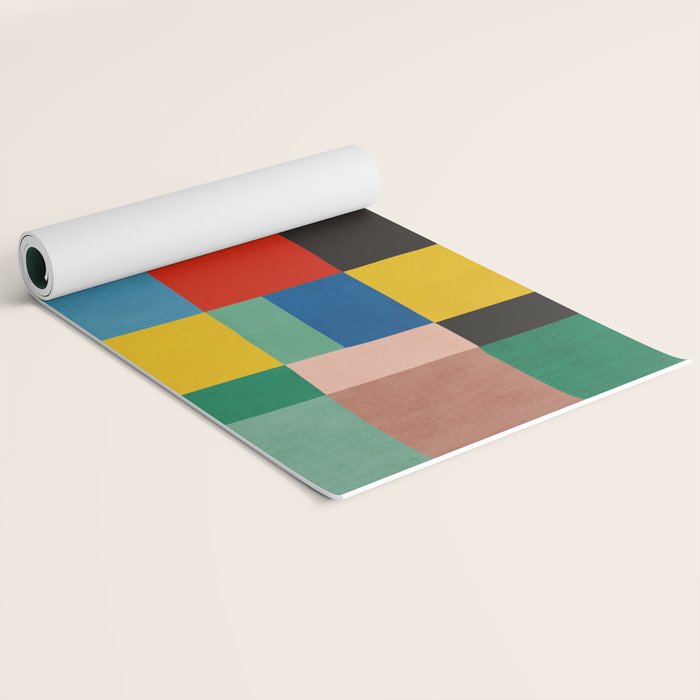 Mid-Century Modern Colorful Geometric Artwork Yoga Mat Gallery Image 2