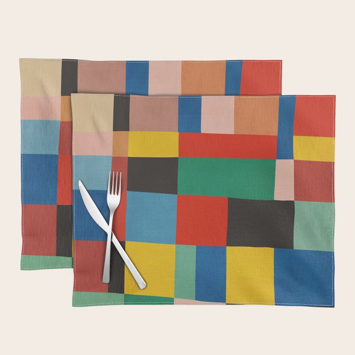 Mid-Century Modern Colorful Geometric Artwork Placemat Gallery Image 1