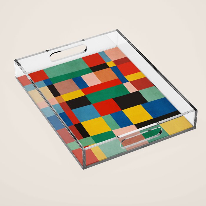 Mid-Century Modern Colorful Geometric Artwork Acrylic Tray Gallery Image 1