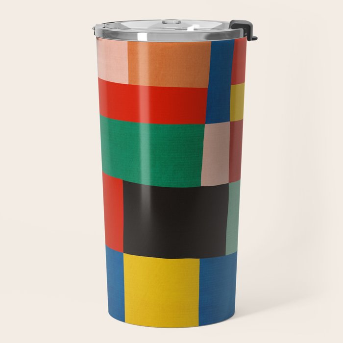 Mid-Century Modern Colorful Geometric Artwork Travel Mug Gallery Image 2