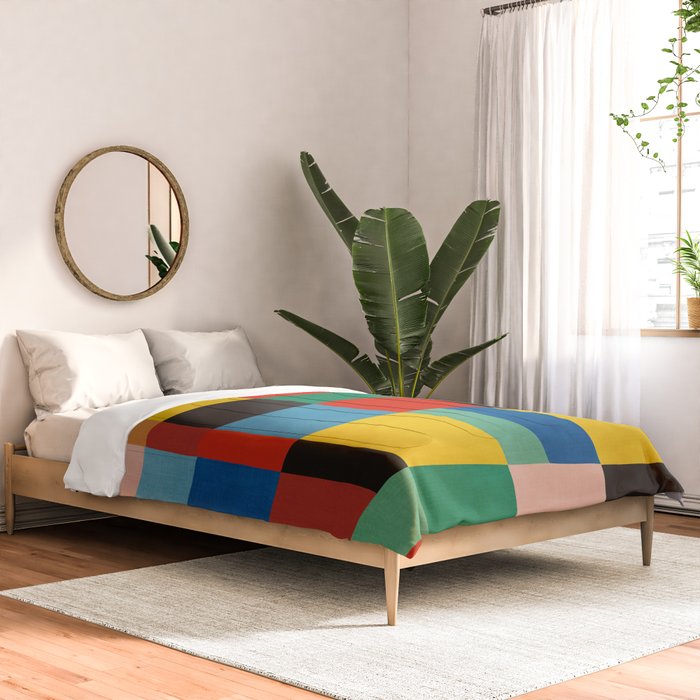 Mid-Century Modern Colorful Geometric Artwork Comforter Gallery Image 2