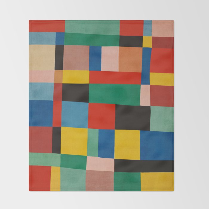 Mid-Century Modern Colorful Geometric Artwork Throw Blanket Gallery Image 2