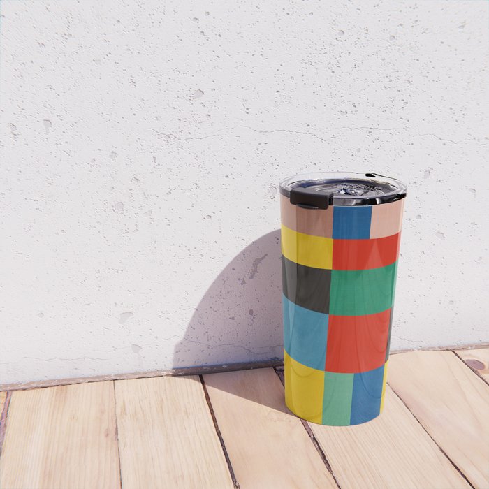 Mid-Century Modern Colorful Geometric Artwork Travel Mug Gallery Image 4