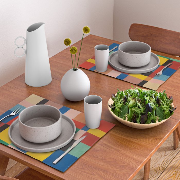 Mid-Century Modern Colorful Geometric Artwork Placemat Gallery Image 2